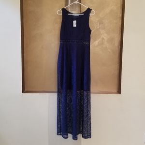 Maurices Blue Long Crochet Dress